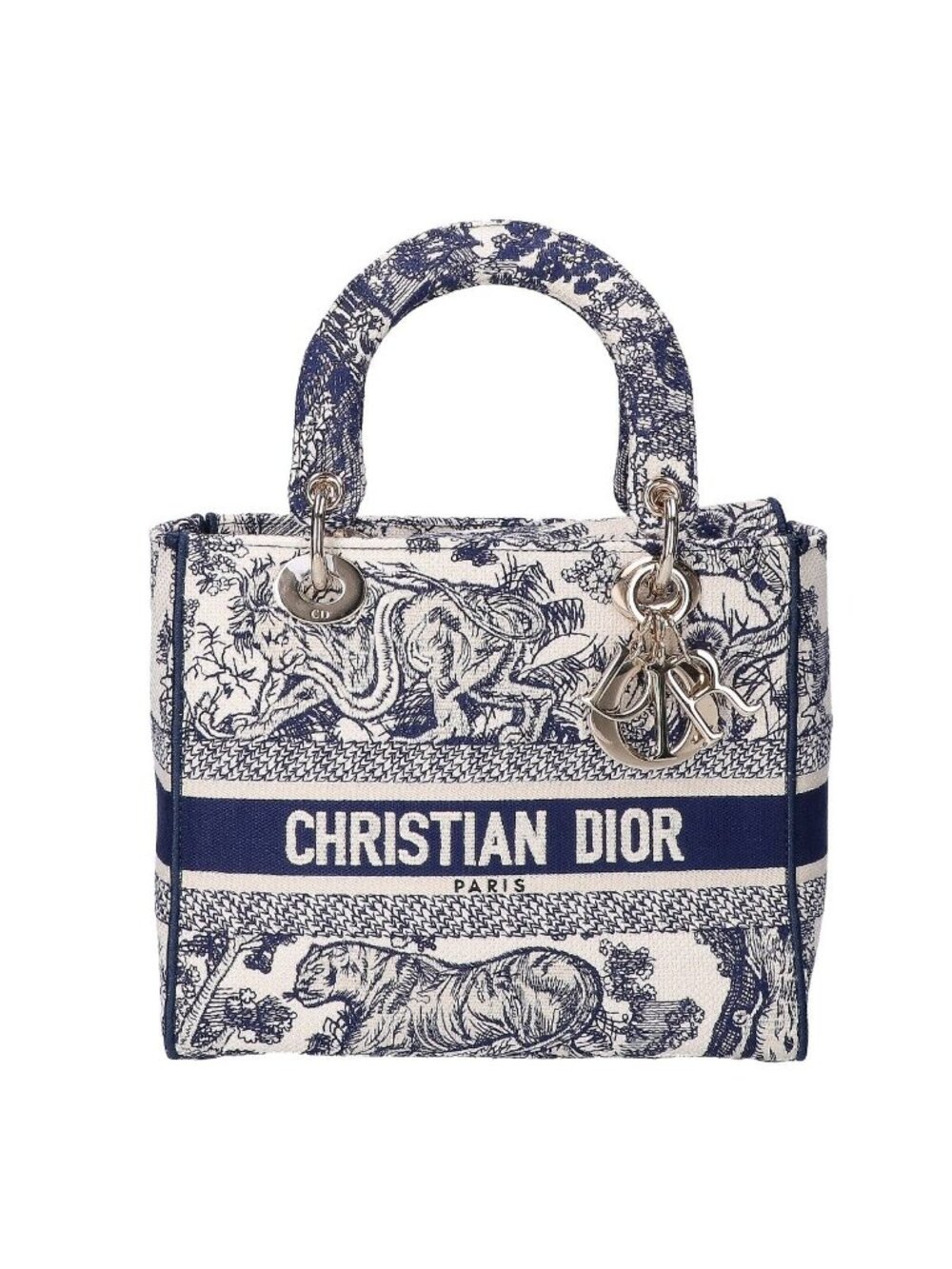 Dior Lady D-lite Medium Toile de Jouy Embroidery 2-Way Shoulder Bag